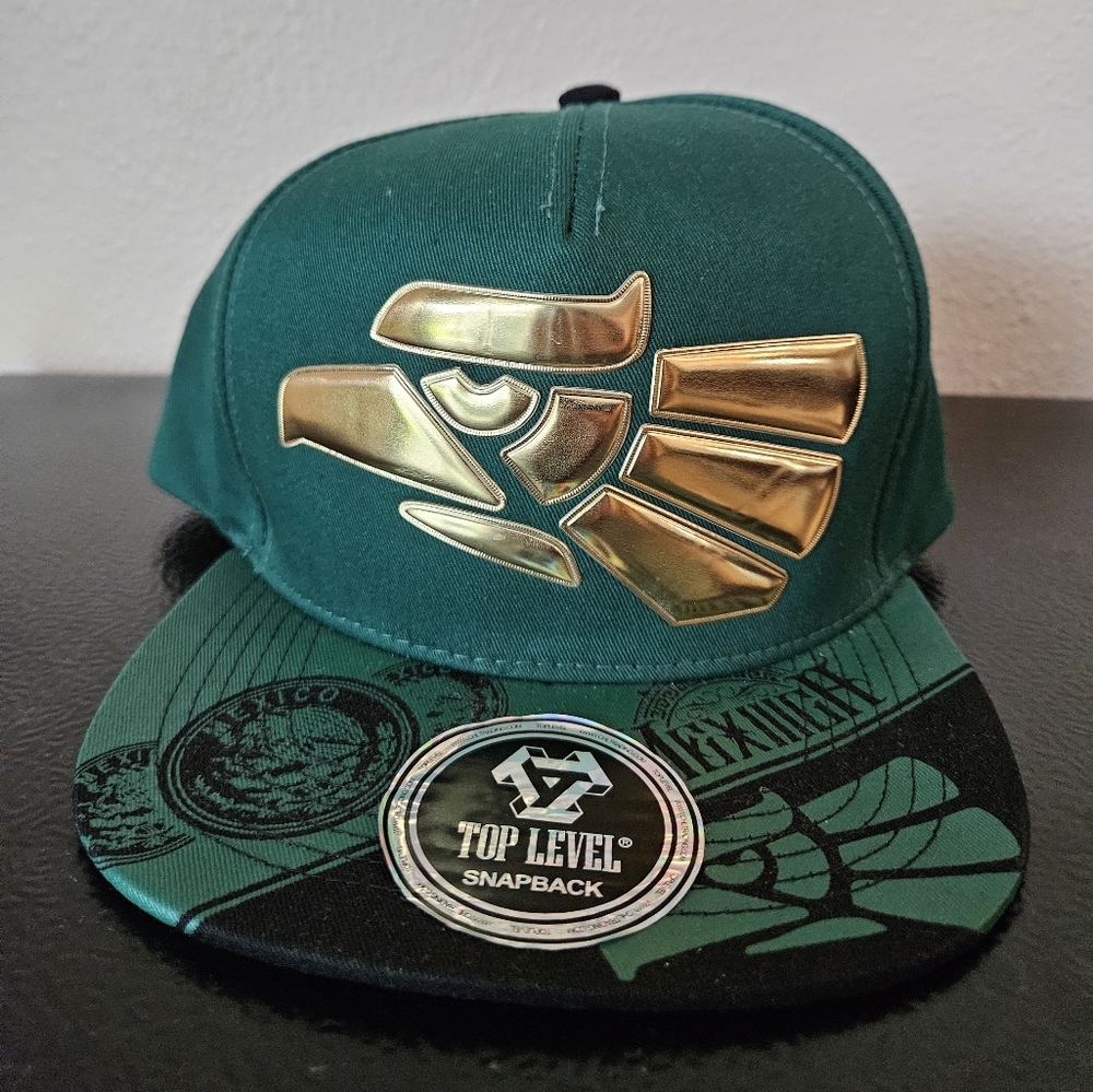 Green and Gold Mexico Eagle Snapback Hat